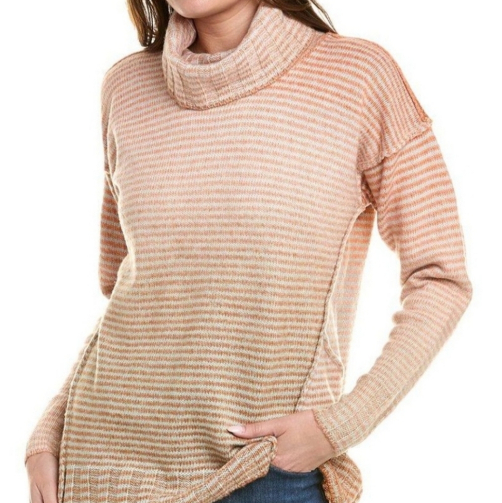 Cabi Ombre Long Sleeve Amber Turtleneck Sweater Womens S Orange Retro Casual